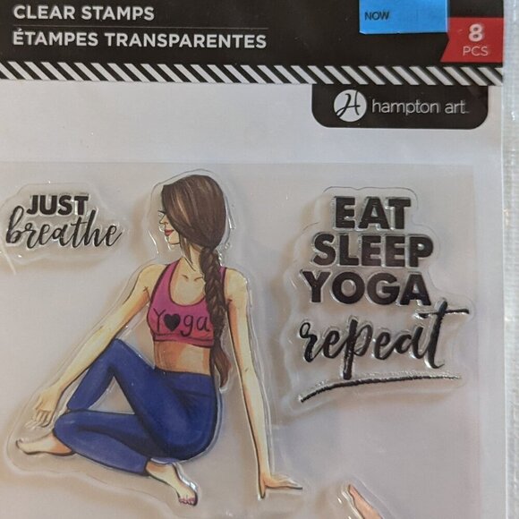 NWT Yoga Stamps Rong Rong 8 pc Clear Hampton Art Planner Fitness Workout Crafts - Picture 3 of 6